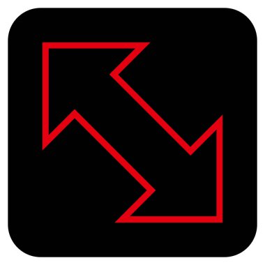 Exchange çapraz düz kare vektör simgesi