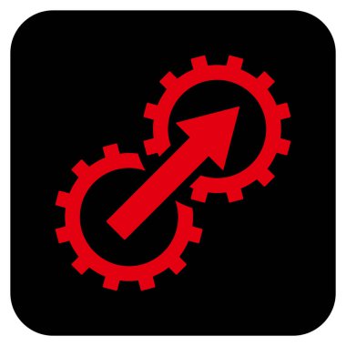 Dişli Tümleştirme düz kare vektör simgesi