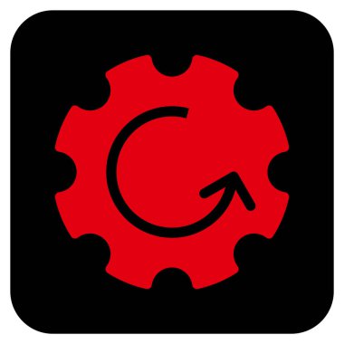 Dişli döndürme düz kare vektör simgesi