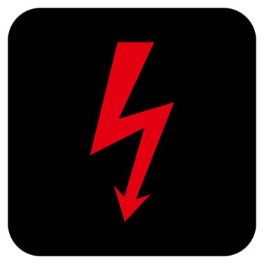 Yüksek gerilim düz kare vektör simgesi