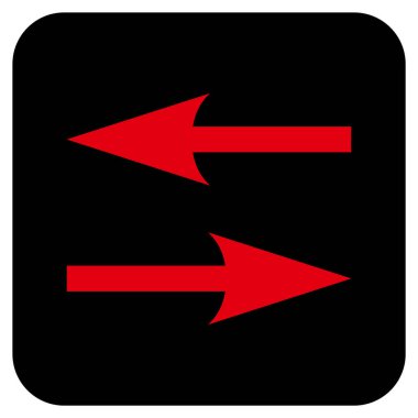 Yatay Exchange oklar düz kare vektör simgesi