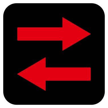 Yatay Çevir oklar düz kare vektör simgesi