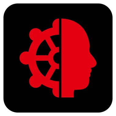 Akıl düz kare vektör simgesi