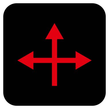 Kavşak yön düz kare vektör simgesi