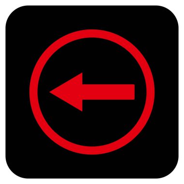 Sol ok düz kare vektör simgesi yuvarlak