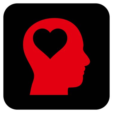 Sevgili baş düz kare vektör simgesi