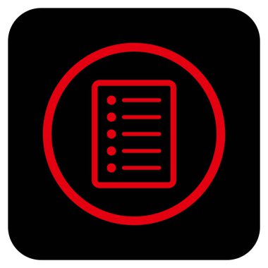 Vektör simge listesi sayfa düz kare