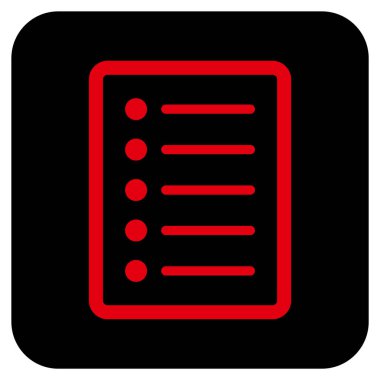 Vektör simge listesi sayfa düz kare