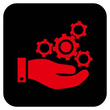 Vektör simge mekanik Servisi düz kare