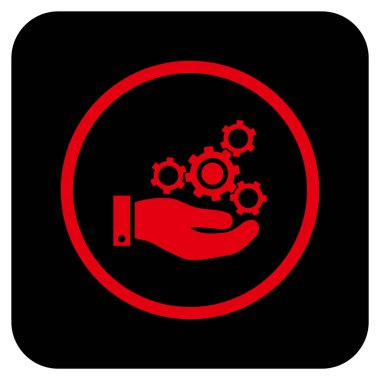 Vektör simge mekanik Servisi düz kare