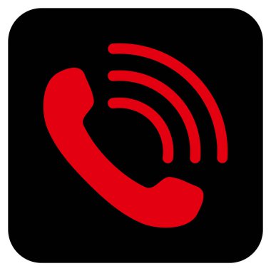 Telefon görüşmesi düz kare vektör simgesi