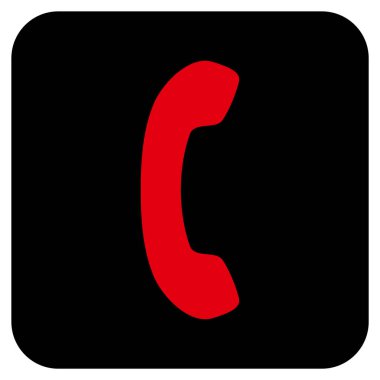 Telefon alıcı düz kare vektör simgesi