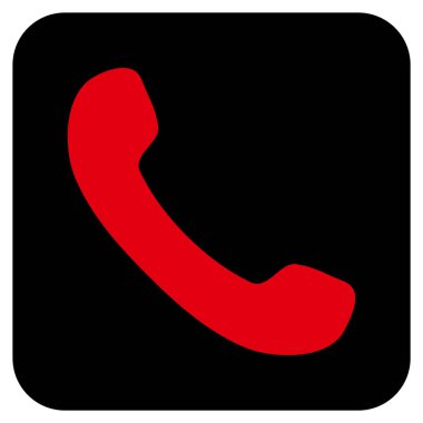 Telefon alıcı düz kare vektör simgesi