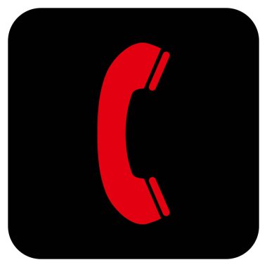 Telefon alıcı düz kare vektör simgesi