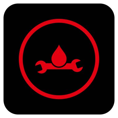 Sıhhi tesisat düz kare vektör simgesi