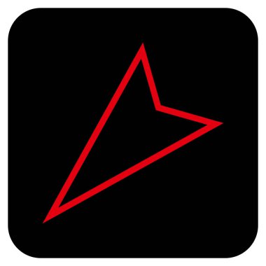 İşaretçi sol düz vektör simgesi kare.