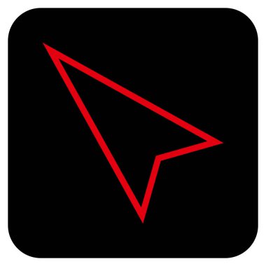 İşaretçi sol düz vektör simgesi kare.