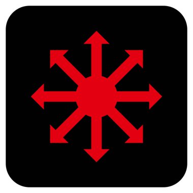 Radyal oklar düz kare vektör simgesi