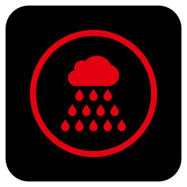 Yağmur bulutu düz kare vektör simgesi