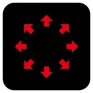 Radyal oklar düz kare vektör simgesi