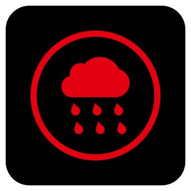 Yağmur bulutu düz kare vektör simgesi