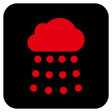 Yağmur bulutu düz kare vektör simgesi