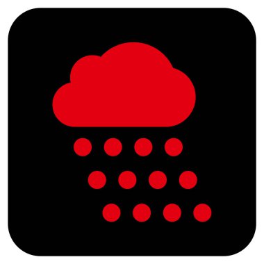 Yağmur bulutu düz kare vektör simgesi