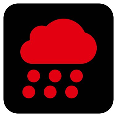 Yağmur bulutu düz kare vektör simgesi