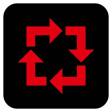 Geri dönüşüm düz kare vektör simgesi