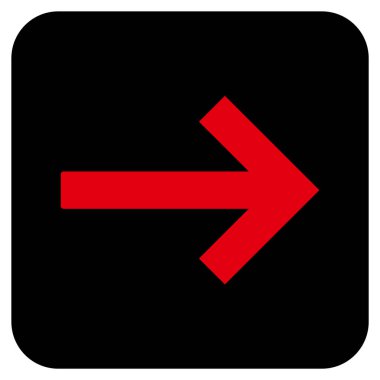 Sağ ok düz kare vektör simgesi