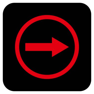 Sağ ok düz kare vektör simgesi yuvarlak