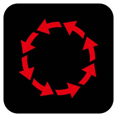 Saatin tersi yönde düz kare vektör simge döndürmek