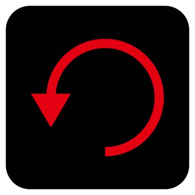 Saatin tersi yönde düz kare vektör simge döndürmek