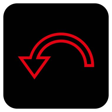 Sol düz kare vektör simge döndürmek