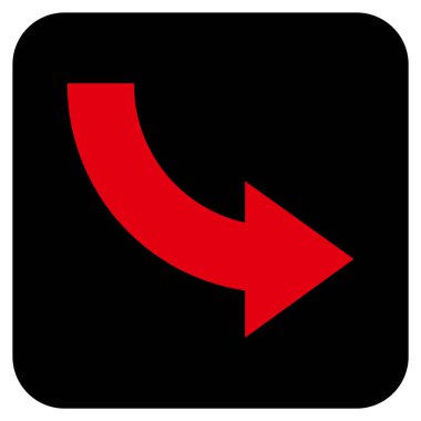 Sağa döndür düz kare vektör simgesi