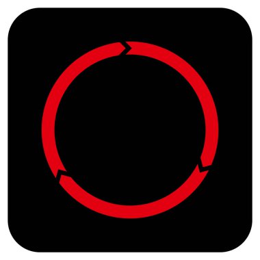 Döndürme düz kare vektör simgesi