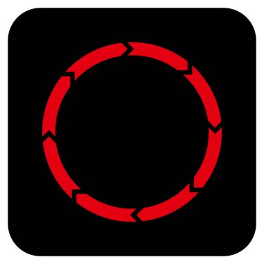 Döndürme düz kare vektör simgesi