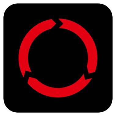 Döndürme düz kare vektör simgesi