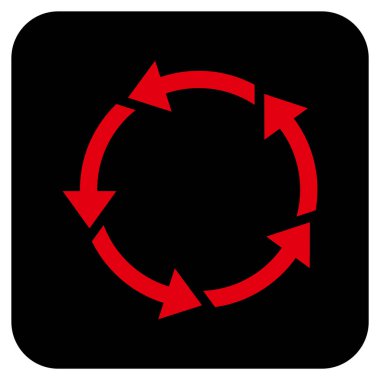 Döndürme düz kare vektör simgesi