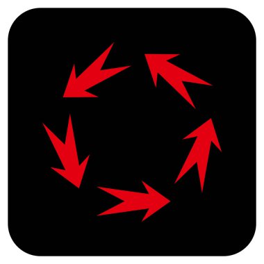 Döndürme düz kare vektör simgesi