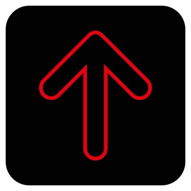 Düz yukarı yönlü ok vektör simgesi kare