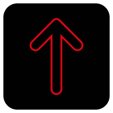 Düz yukarı yönlü ok vektör simgesi kare