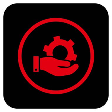 Hizmet düz kare vektör simgesi