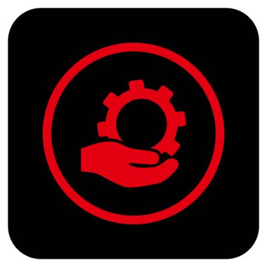 Hizmet düz kare vektör simgesi