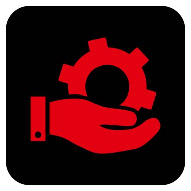 Hizmet düz kare vektör simgesi