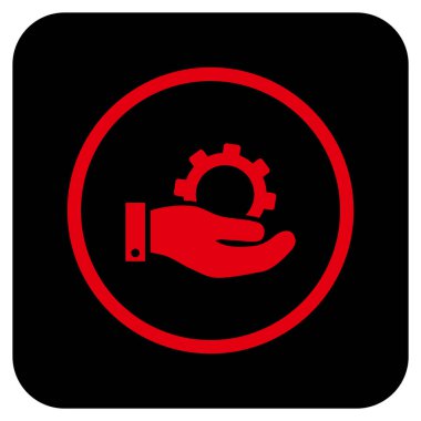 Hizmet düz kare vektör simgesi