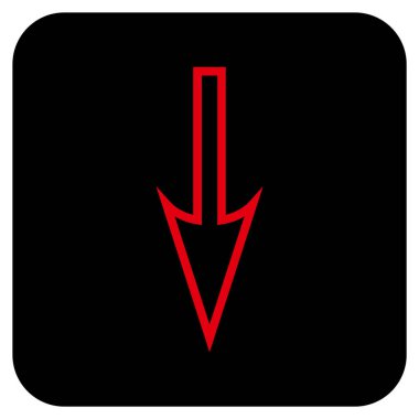 Düz kare vektör simgesi aşağı ok keskin