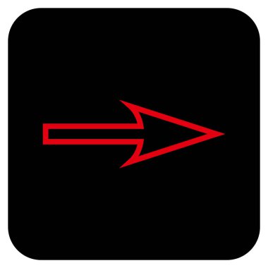 Keskin ok sağ düz vektör simgesi kare