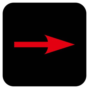 Keskin ok sağ düz vektör simgesi kare