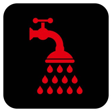 Duş musluk düz kare vektör simgesi